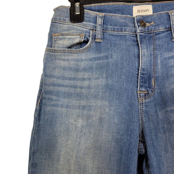 Hudson Women's Natalie Midrise Slim Boyfriend Cuffed Medium Wash Jeans Size 26 - Picture 4 of 14